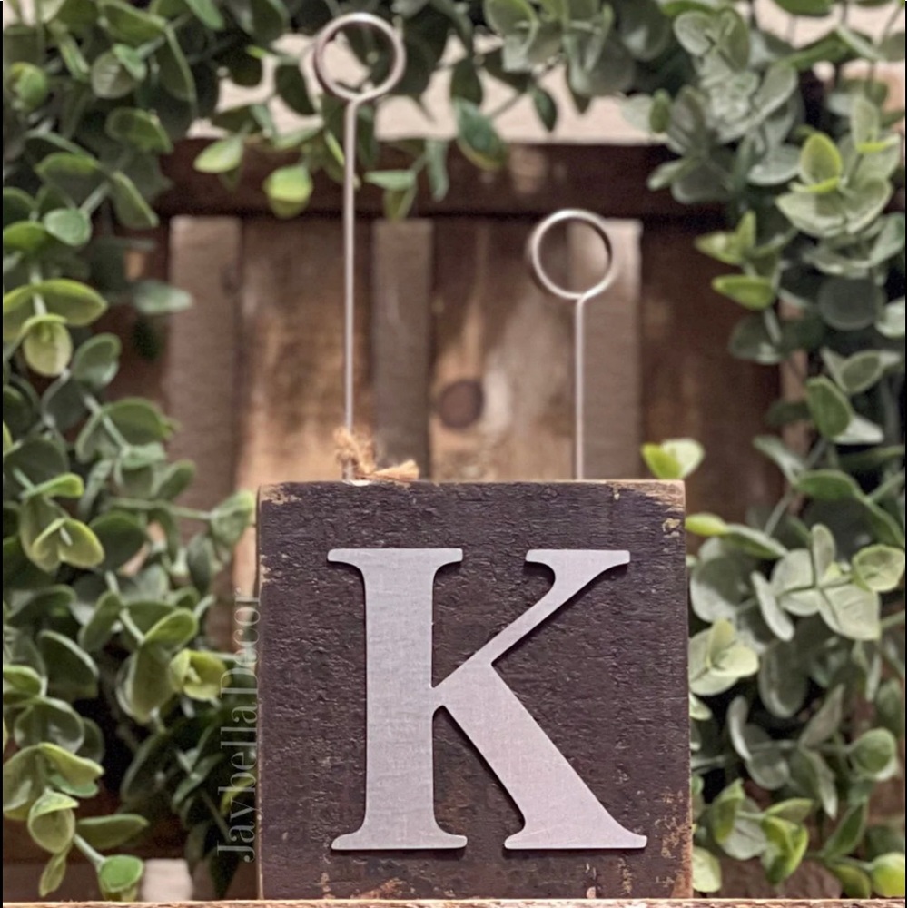 Rustic Wood 2 photo Clip Farmhouse Style Block